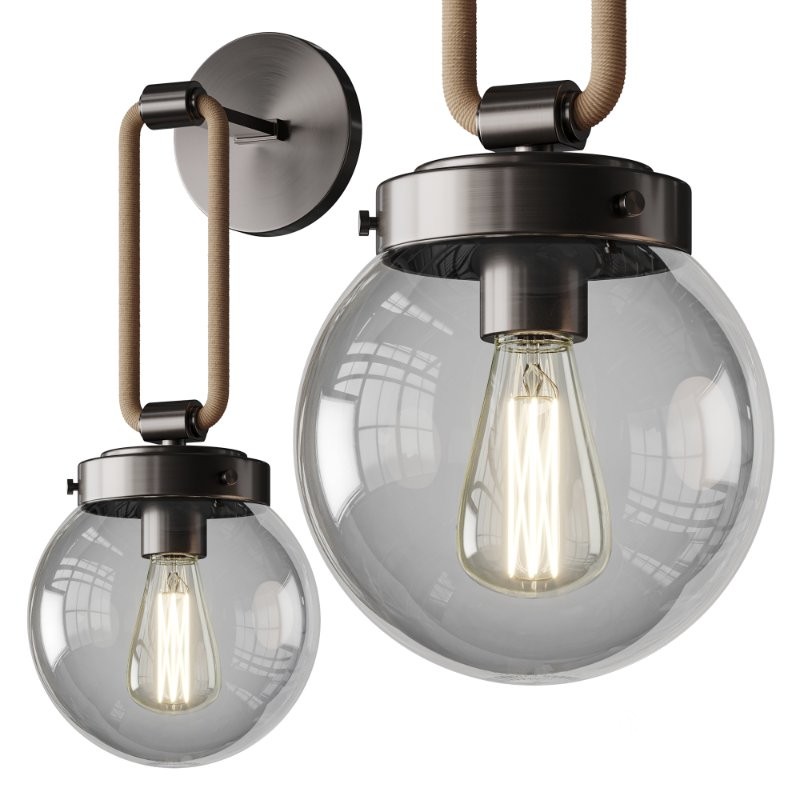 Coastal Cottage Rope Globe Sconce Image 3