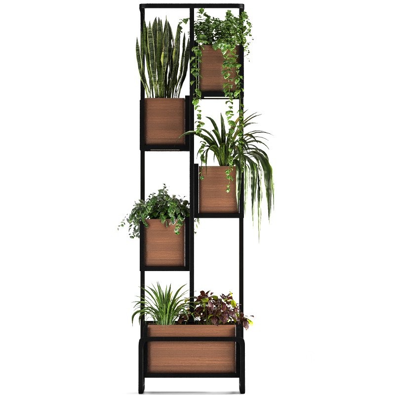 Metal and Wood Plant Stand 02 Image 2