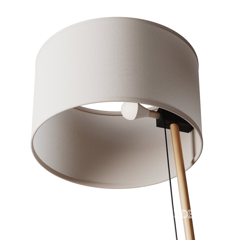 MILAN Linood E27 Wood Floor Lamp Image 7