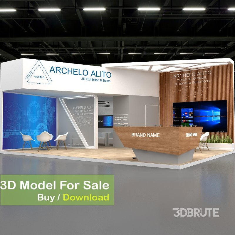 booth 3d model Image 5