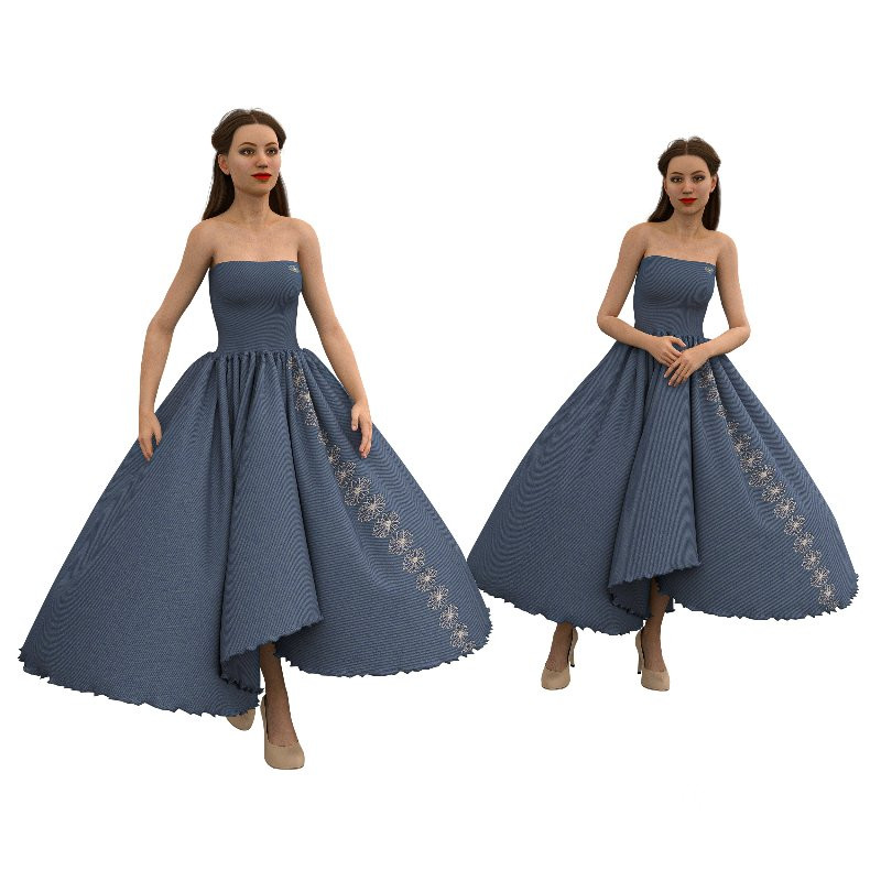 Woman Dress in 3 poses Image 3