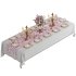 Luxury Pink & Gold Dining Table Decor Wedding Banquet 3D Model - Thumbnail 1