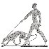 Bronze Human Walking Dog Sculpture - Thumbnail 2