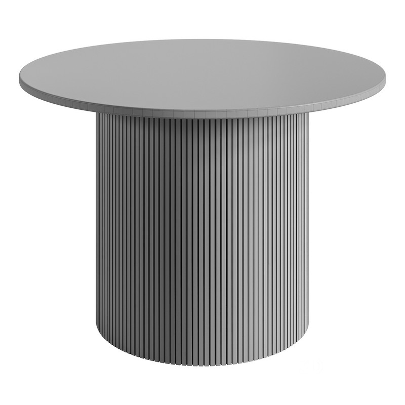 Round coffee table with corrugated cylindrical Image 2