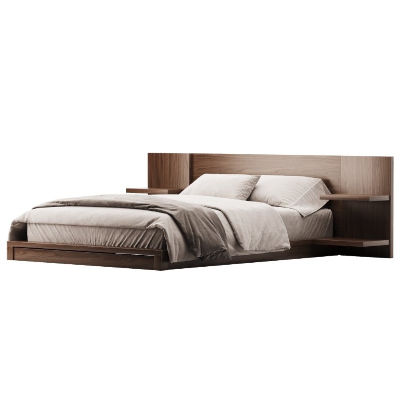 Andes Black Ebonized Oak Wood Queen Bed Image 4