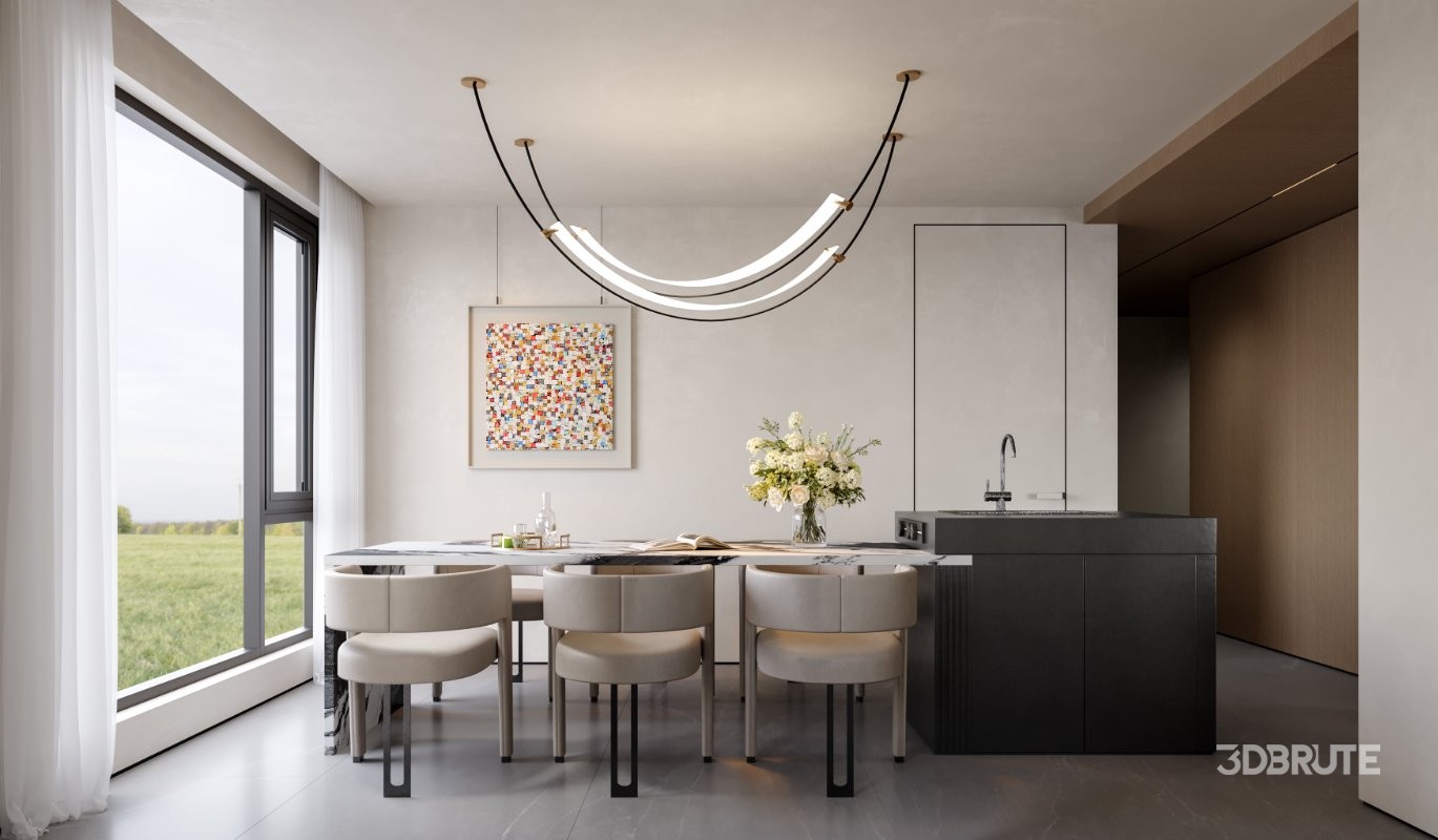 Luxurious living room and dining room Image 5