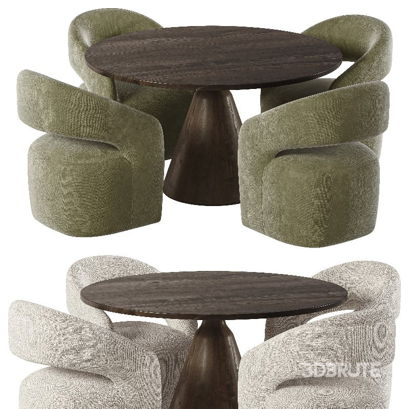 Barrow Rolling Dining Chair and Bronx Dining Table Image 2