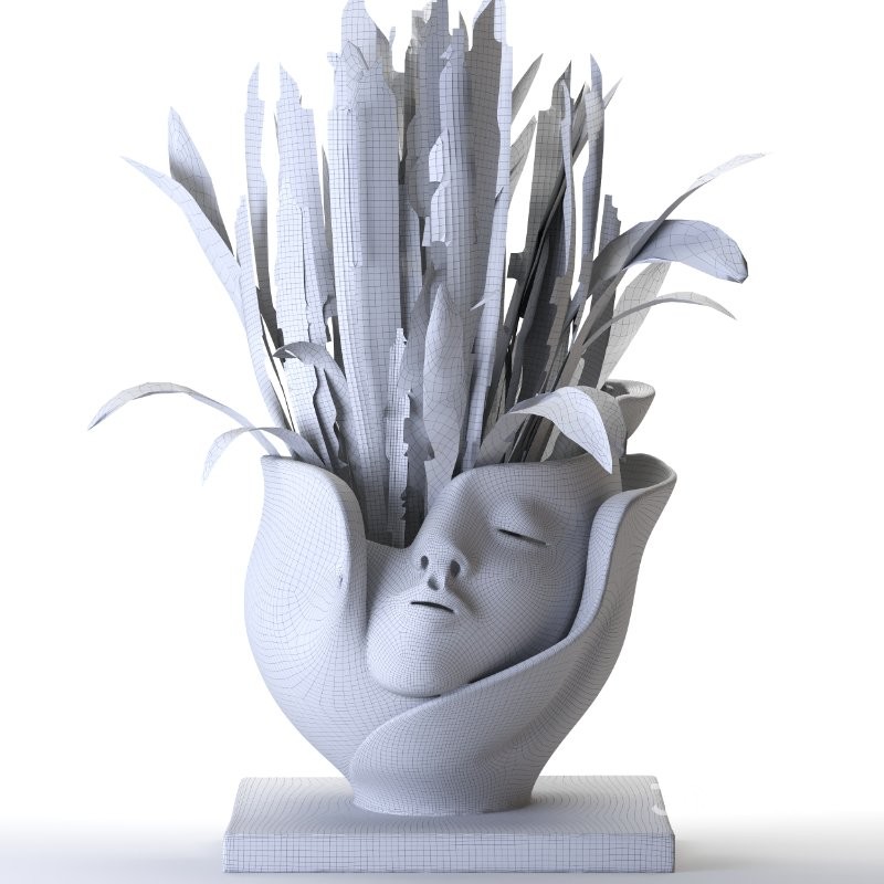 Concrete Pot Plant Set 06 Image 2