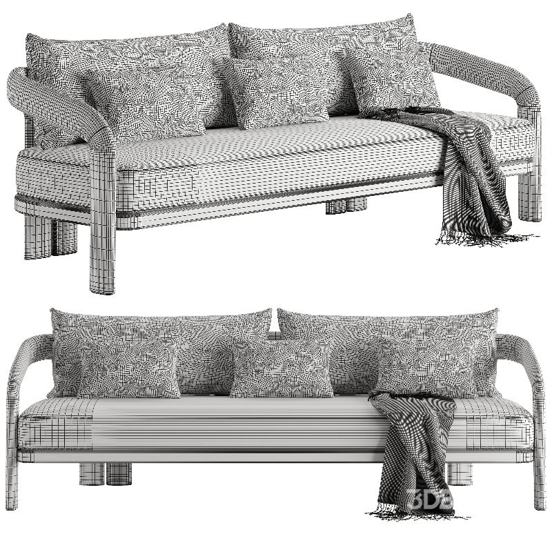 Chloe Teak 3 Seat Sofa Image 5