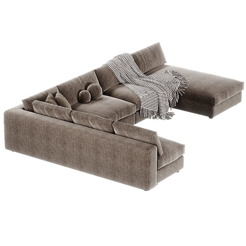 Canape Modulable Preconfigure Paris Velours Cotele Image 1