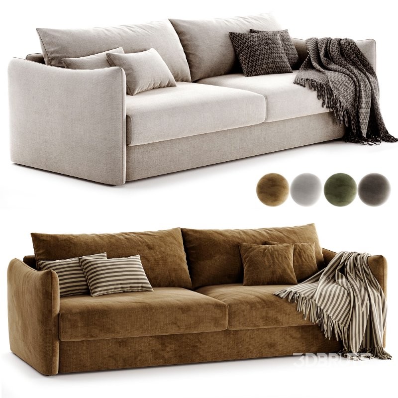 Chelsea Modern Classic Beige Upholstered Cushion Back Sofa Image 3