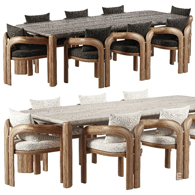 Chloe Teak Dining Chair and Table Image 1