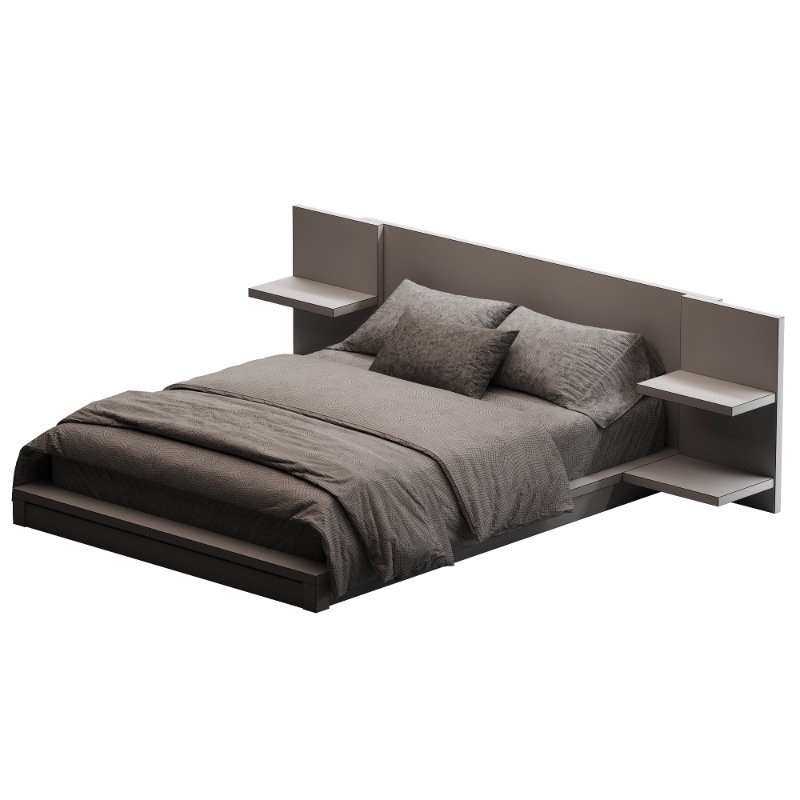 Andes Black Ebonized Oak Wood Queen Bed Image 6