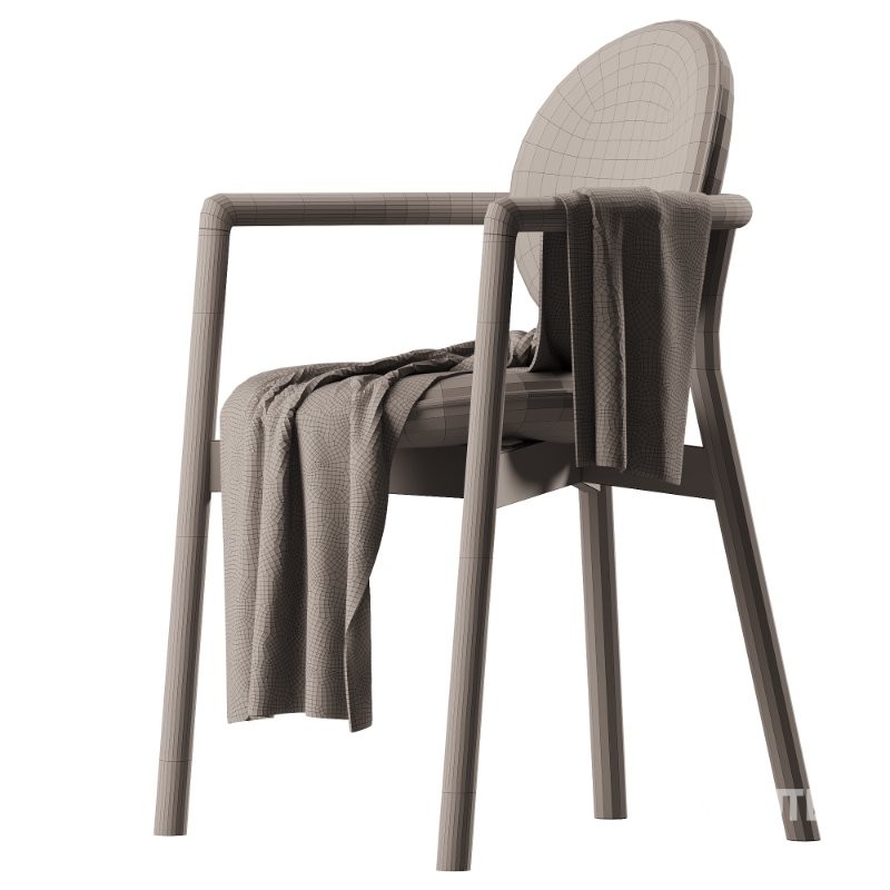 Holzstuhl Maia mit Boucle-Polsterung Image 3