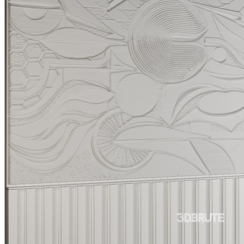 Headboard concrete 3d wall panel 014 Image 4