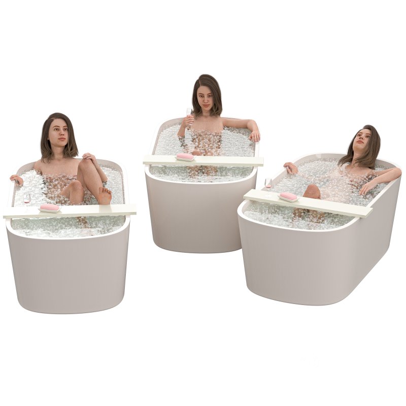 Woman in Bathtub for 3 poses Image 1
