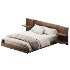 Andes Black Ebonized Oak Wood Queen Bed - Thumbnail 5