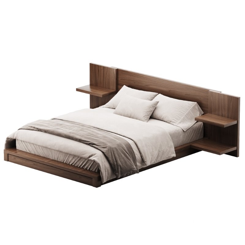 Andes Black Ebonized Oak Wood Queen Bed Image 5