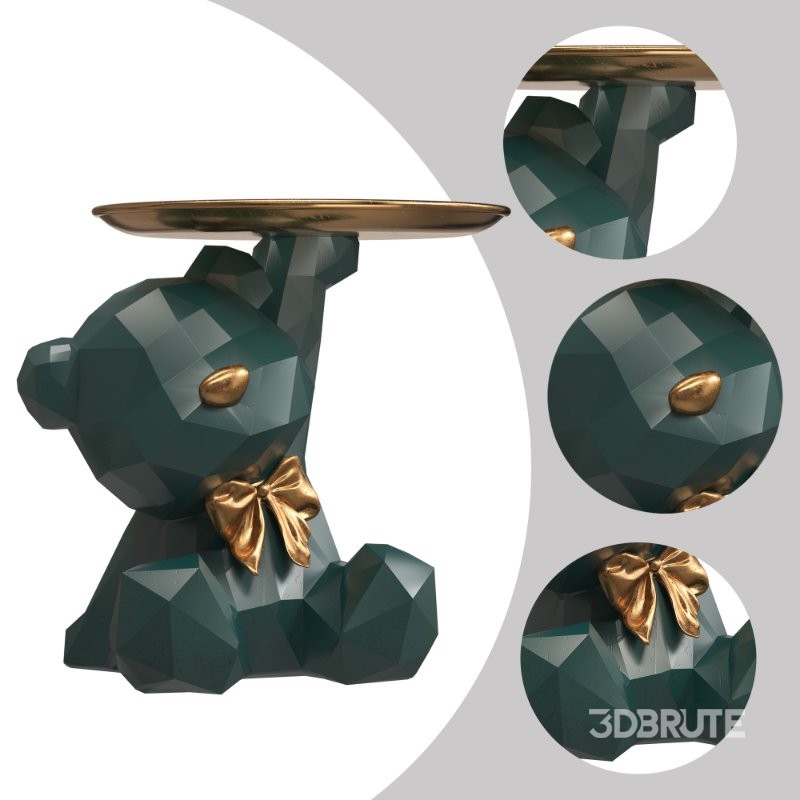 resin bear storage tray Image 2