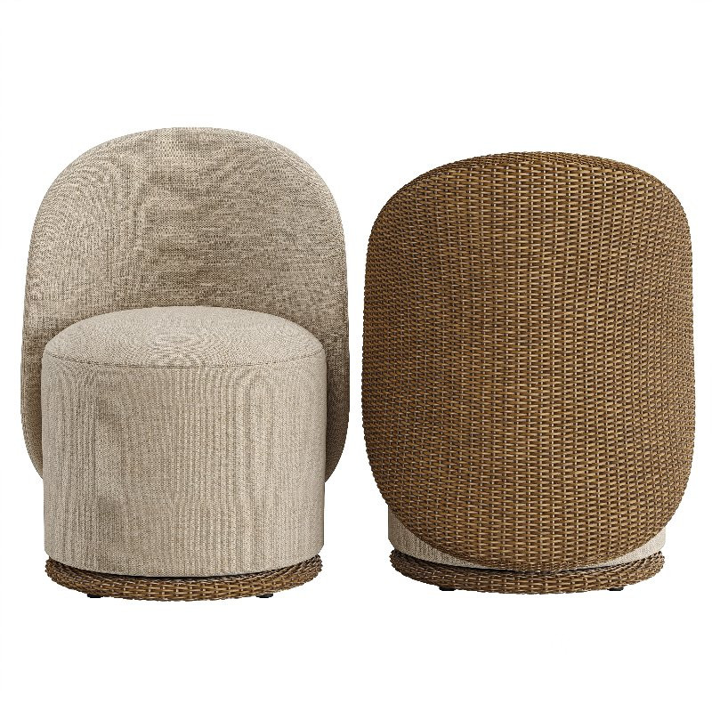 Quaid Outdoor Woven and Upholstered Dining Chair-Fourhands Image 3