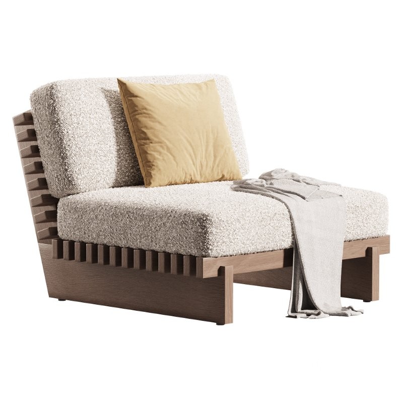 Taiko Stained Teak Outdoor Lounge Chair Image 1