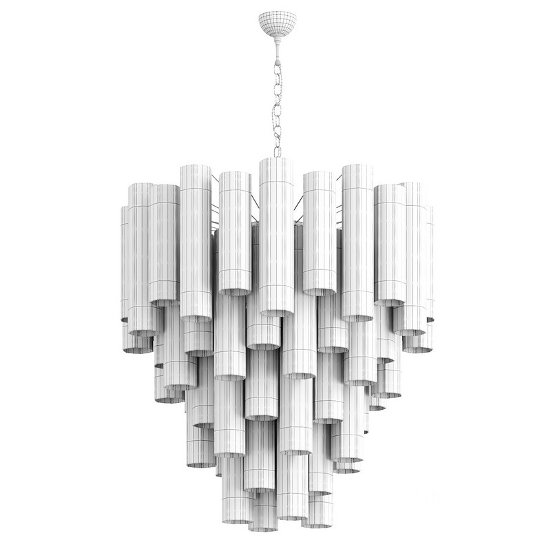 Murano Chandelier 48 Pink Glass Tubes Image 2