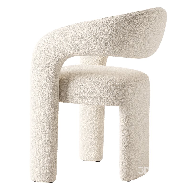 Lyra Stone Cream Woven Fabric Dining Chair Image 8