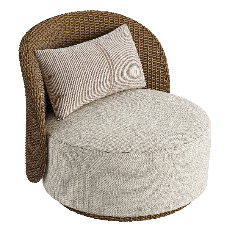 Quaid Outdoor Woven Swivel Chair-Fourhands Image 2