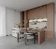 Modern living room and dining room office room interior scene - Thumbnail 3