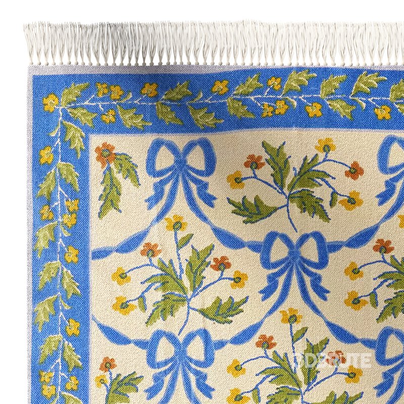 Bow Demask Screen Printed Rug Image 3