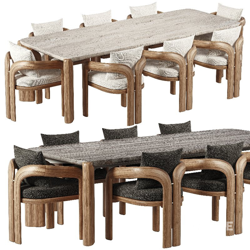 Chloe Teak Dining Chair and Table Image 2