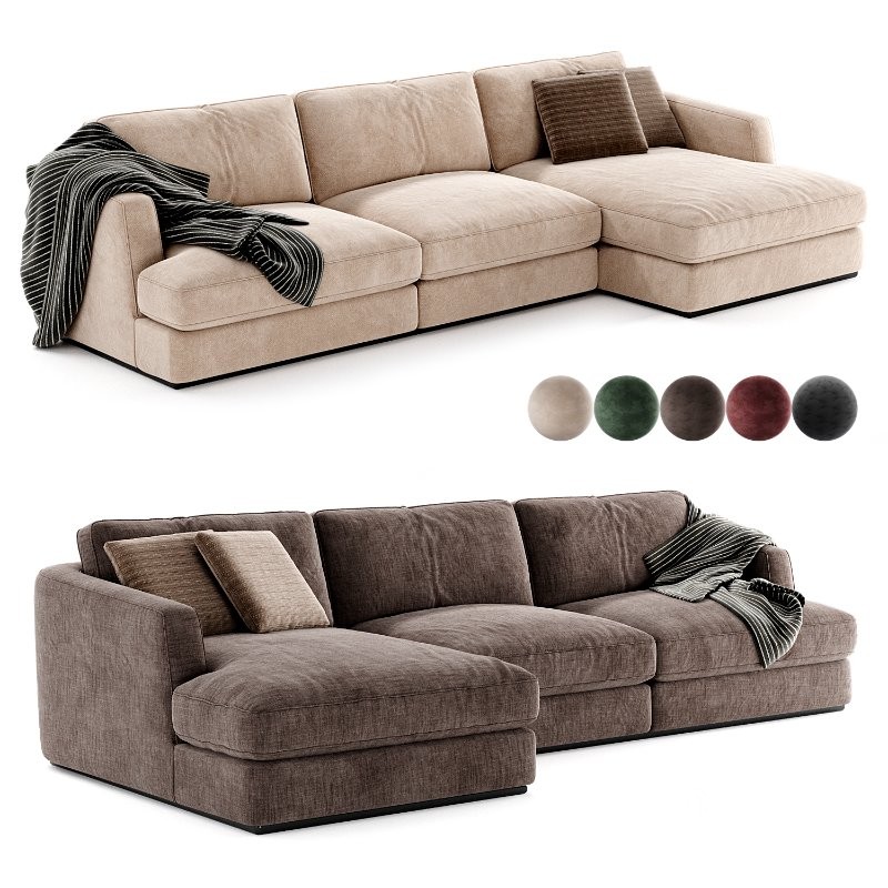Flexform Barret Chaise Longue Sofa Image 2