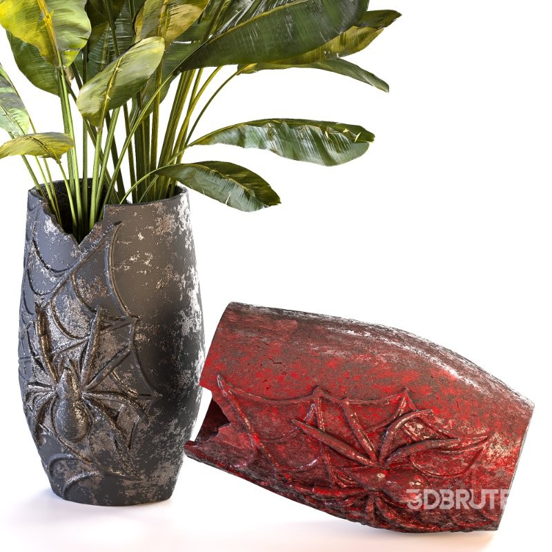 Concrete Pot Plant Set 05 Image 4