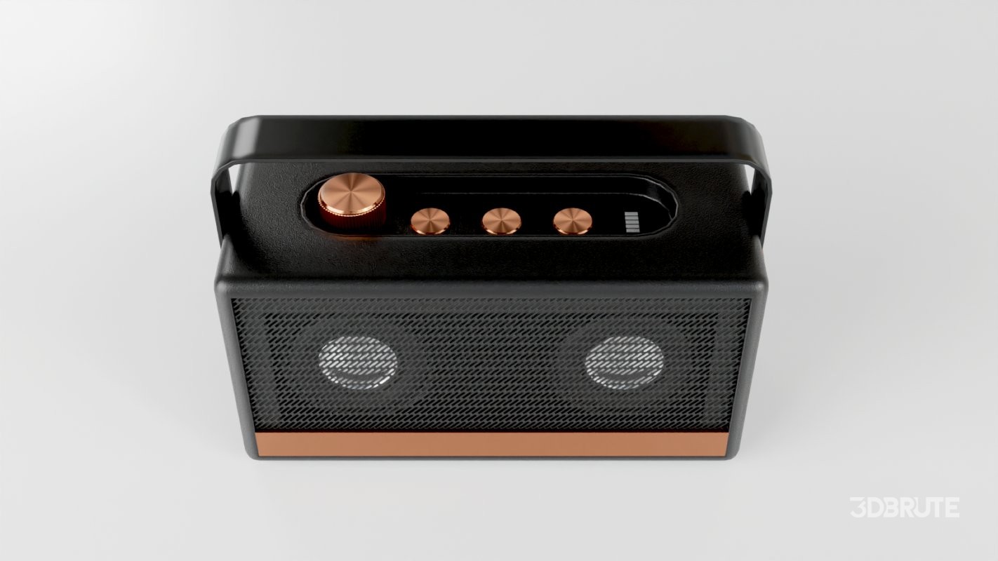 Premium Retro-Style Wireless Speaker 3D Image 2