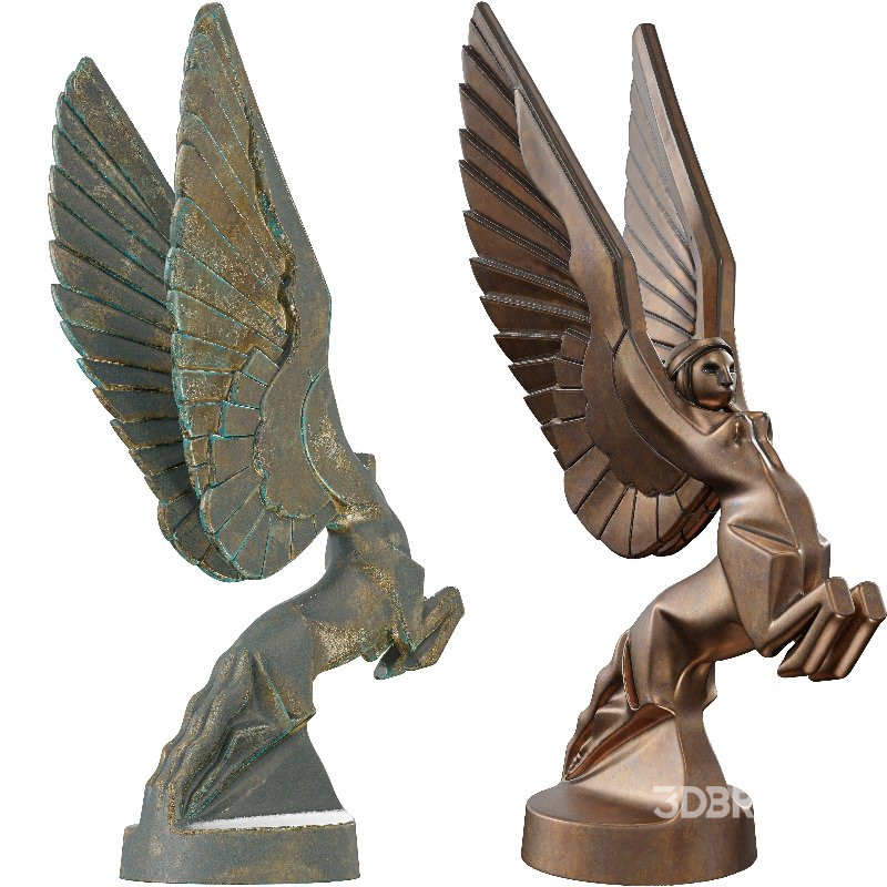 Winged Ascending Figure Sculpture Mythological Image 2