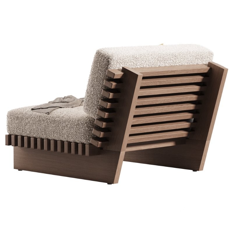 Taiko Stained Teak Outdoor Lounge Chair Image 3