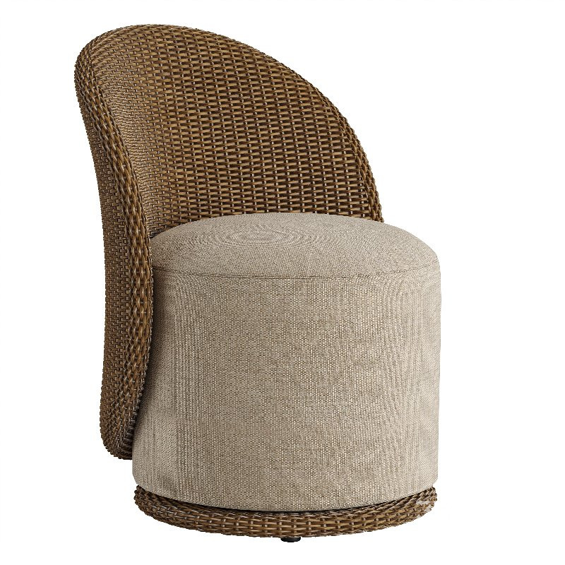 Quaid Outdoor Woven & Upholstered Dining Chair and Poole Outdoor Dining Table Image 4