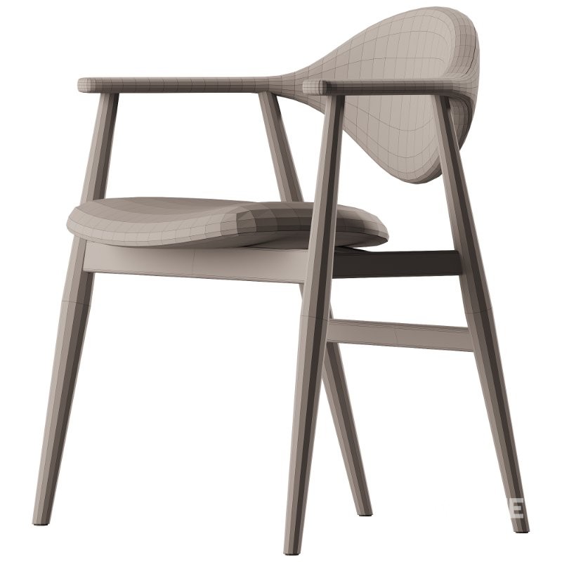 Armlehnstuhl Masculo aus Walnussholz Image 3