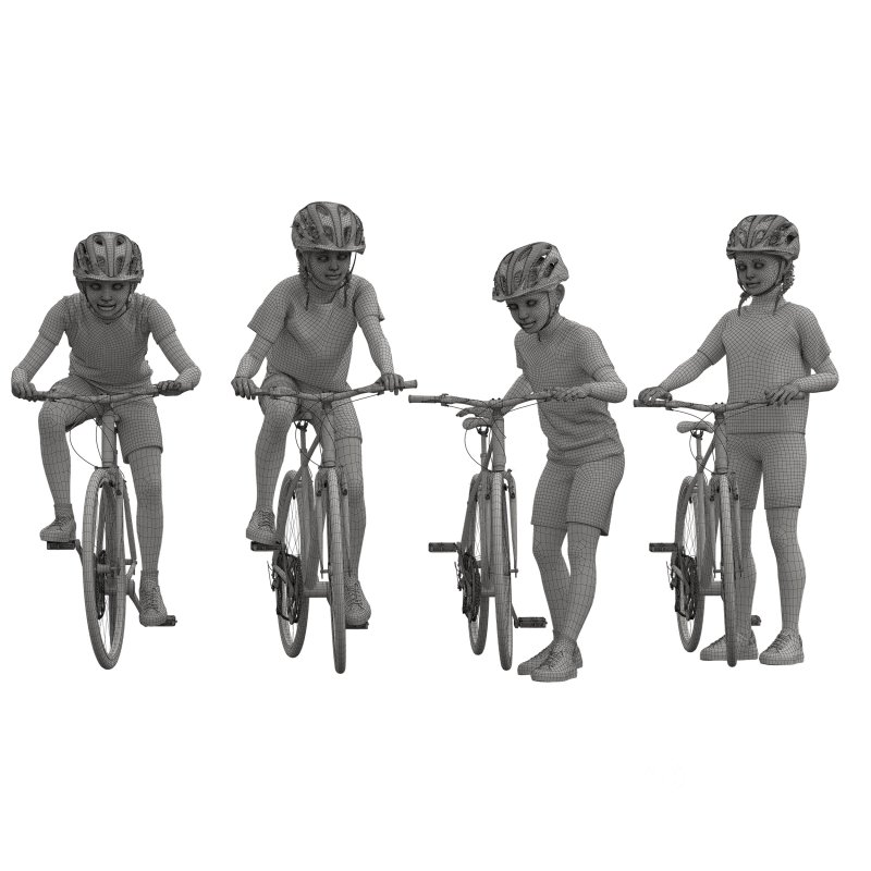 kids Cycling in 4 poses Image 4