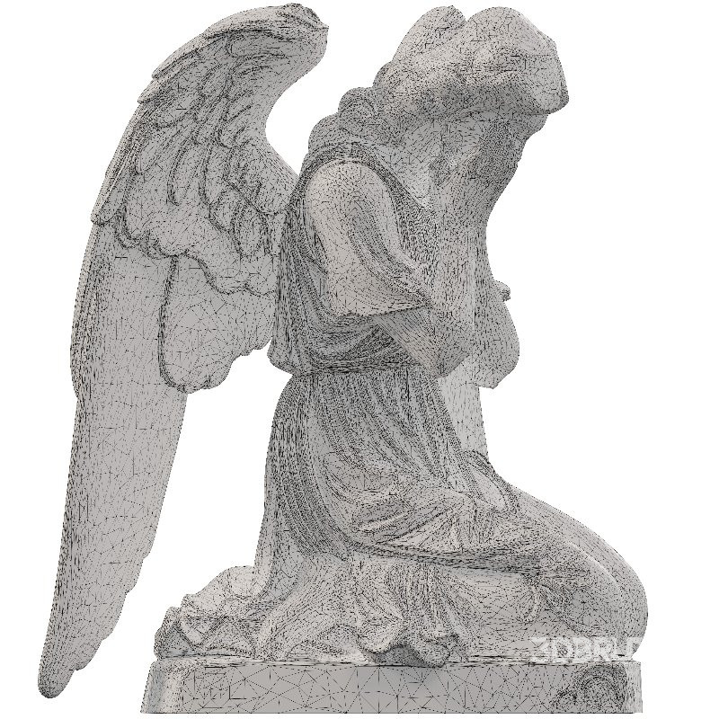 Kneeling Mourning Angel Sculpture Image 4