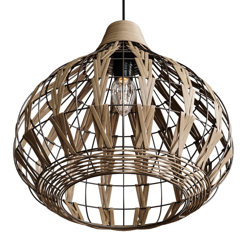 Retro Coffee Bamboo Rattan Pendant Light Image 9