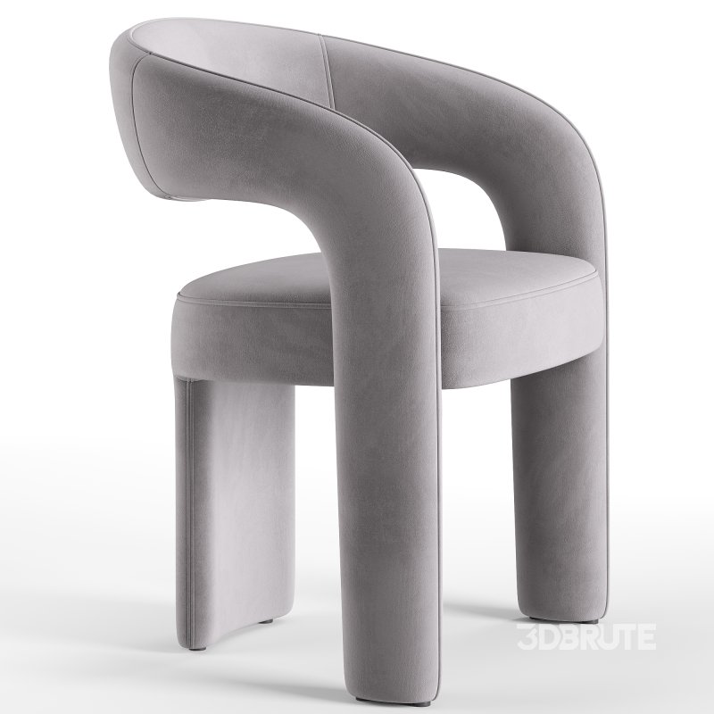 Lyra Stone Cream Woven Fabric Dining Chair Image 1