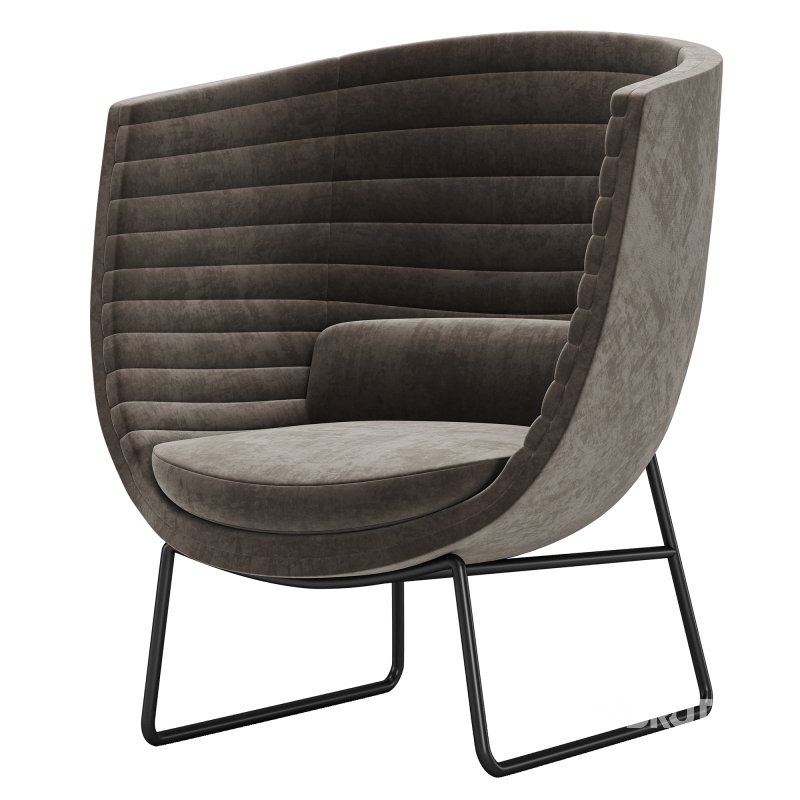 cleo metal soft armchair lounge high backrest Image 3