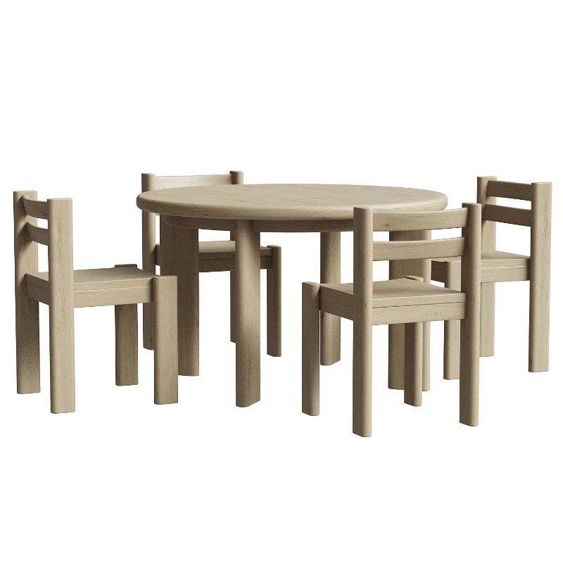 Hearth Round Extendable Dining Table set Image 2