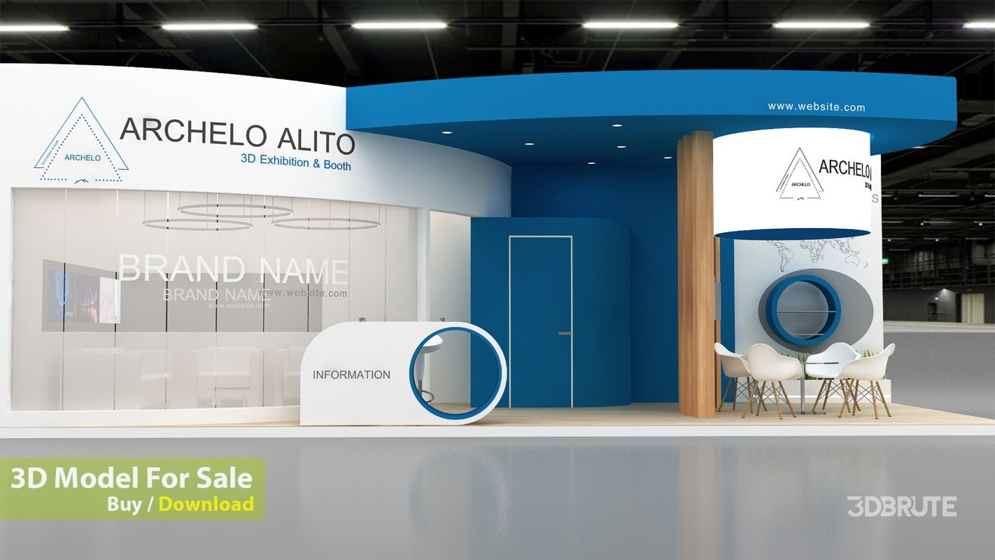 booth 3d model Image 3