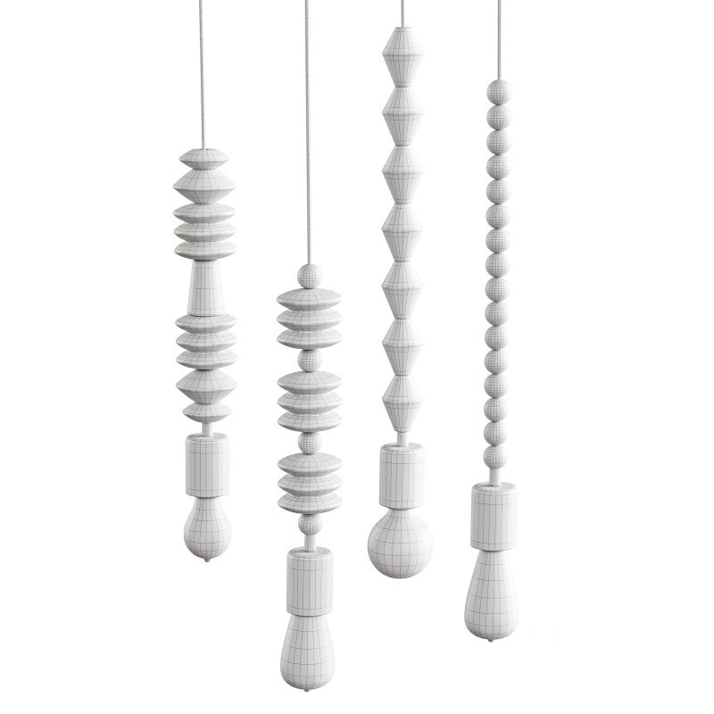 Nordic Wooden Geometric Beads Pendant Lamp Image 7