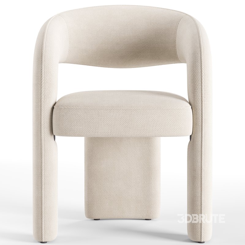 Lyra Stone Cream Woven Fabric Dining Chair Image 5