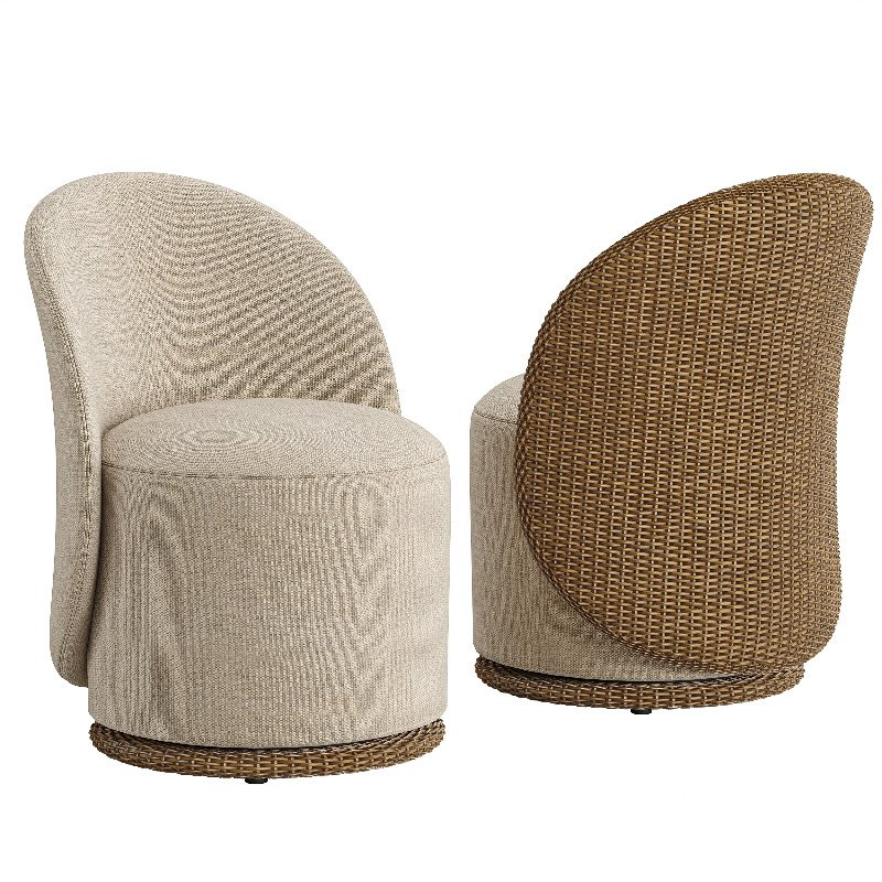 Quaid Outdoor Woven and Upholstered Dining Chair-Fourhands Image 1