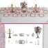 Luxury Pink & Gold Dining Table Decor Wedding Banquet 3D Model - Thumbnail 2