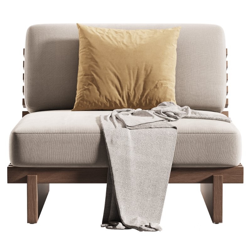 Taiko Stained Teak Outdoor Lounge Chair Image 4